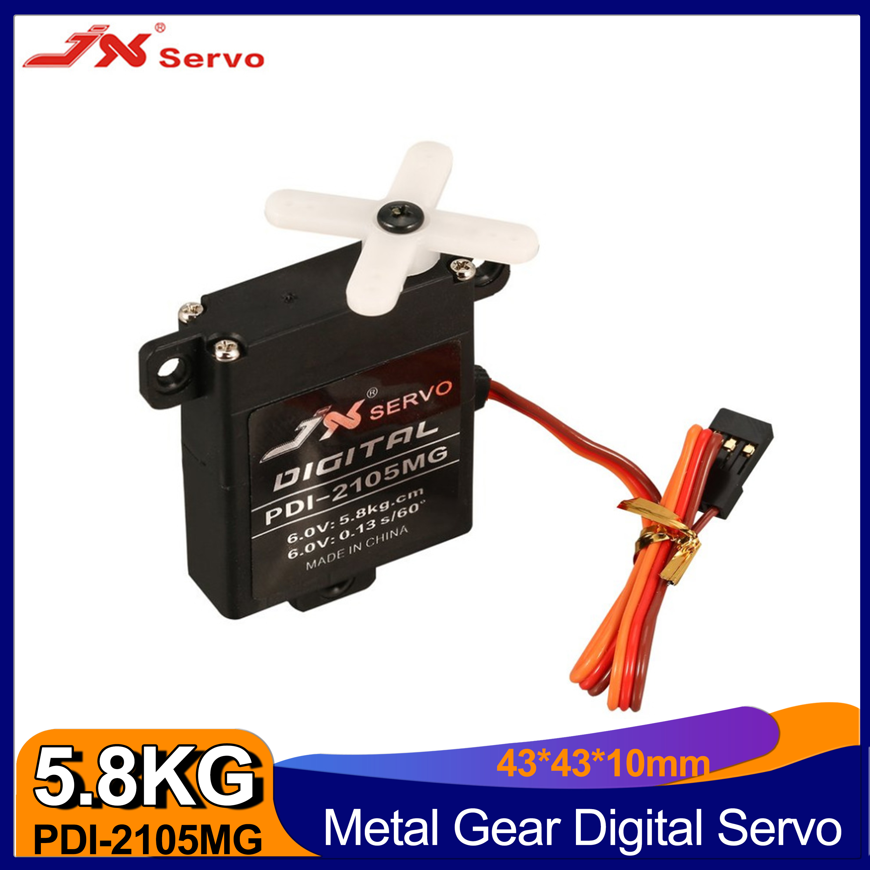 Rc Helicopter Servo - JX 5.8KG Torque PDI-2105MG Metal Gear